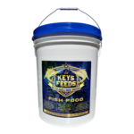 Keys Feeds 5-gallon bucket of premium live bait fish food with resealable gamma seal lid for pilchards, goggle eyes, and bait pens