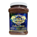 Keys Feeds premium live bait fish food in 64 oz grip jar with resealable lid for pilchards, goggle eyes, and saltwater baitfish